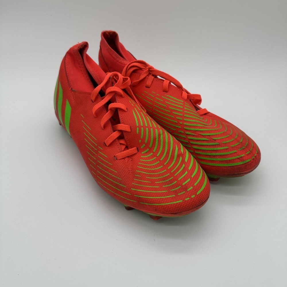 Adidas Predator Soccer Cleats Mens Size 10 Red Green Firm Ground Boots Athletic‎